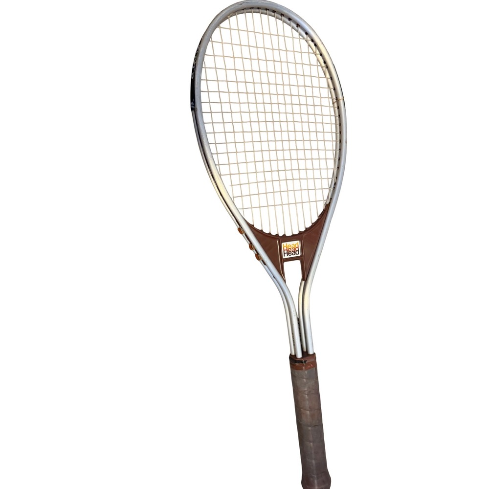 Vintage Head Edge Tennis Racquet Silver Brown Aluminum Mid Size Frame Retro